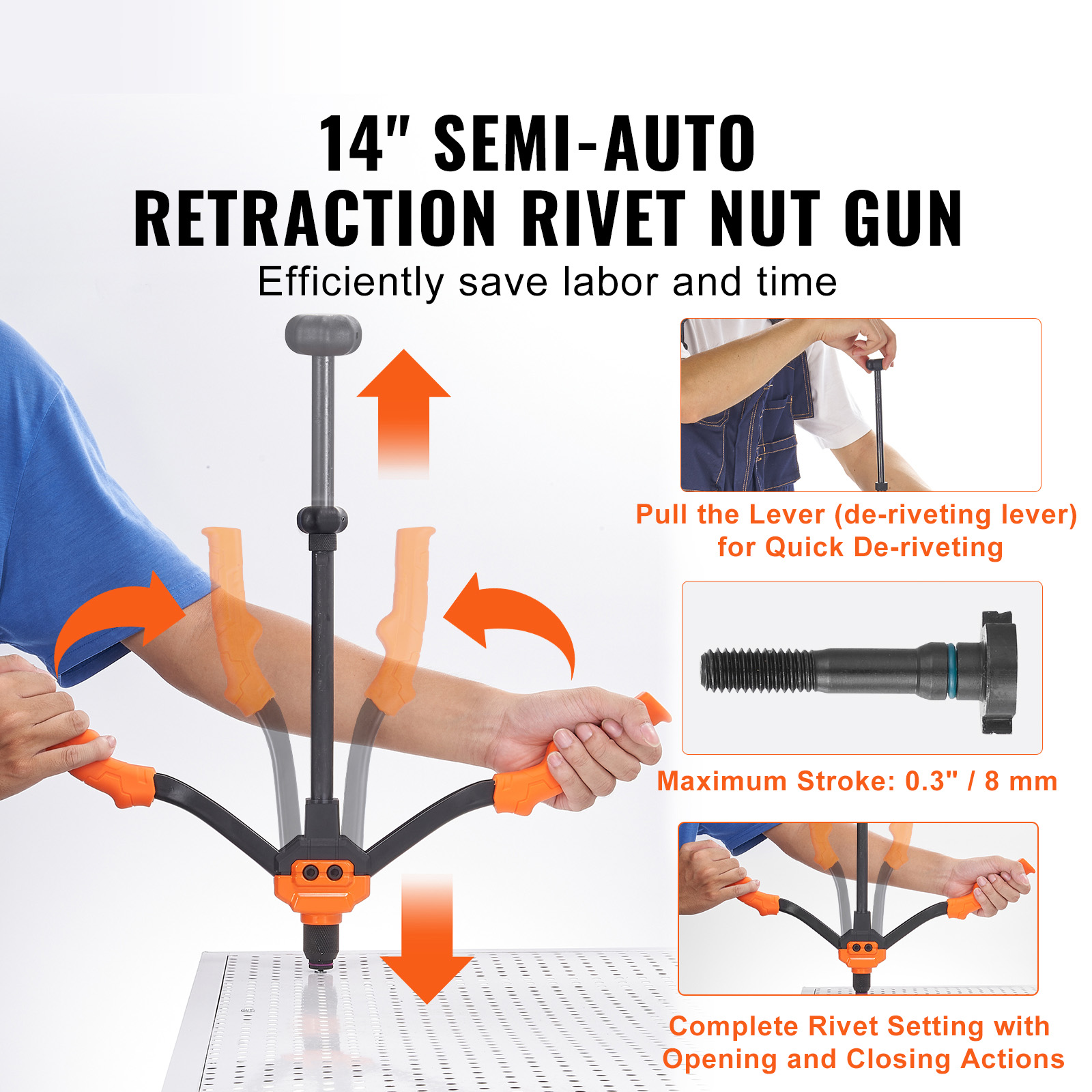 Rivnut Tool Kit With 7 Mandrels And Assorted Rivet Nut Set_voghion.com